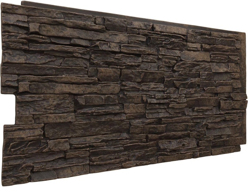 Ekena Millwork EverStone Canyon Ridge Faux Stone Panel, 45 3/4"W x 24 1/2"H x 1 1/4"D, Alder Creek Color - Image 3